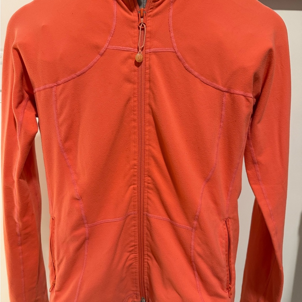 Orange Lulu Lemon Zip-up jacket